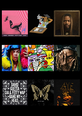 Collage of Album Covers Featuring Fetty Wap