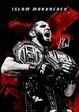 Islam Makhachev UFC Champion Portrait