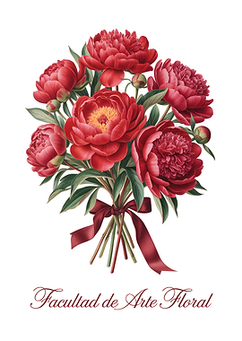 Red Peony Bouquet Illustration