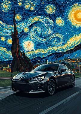 Toyota Gt86 Car Starry Night