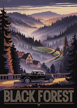 Black Forest Vintage Travel Poster