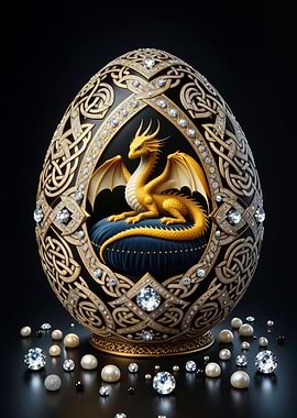 Dragon Egg with Golden Dragon