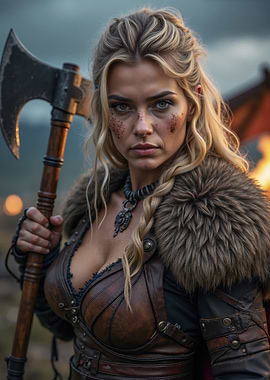 Viking Warrior Woman with Axe