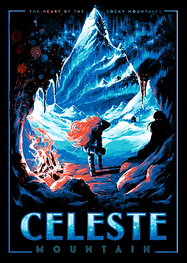 Celeste Mountain Game Poster