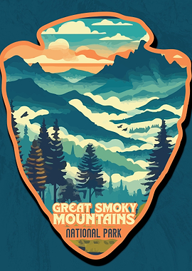Vintage Great Smoky Mountains National Park, Retro US national park