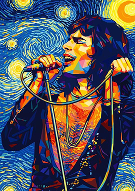 Freddie Mercury Starry Night Style Portrait