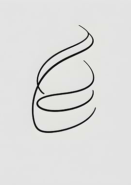 Abstract Black Line Art on White