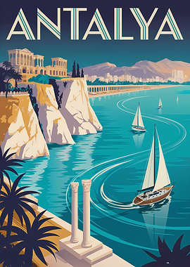 Antalya Travel Poster