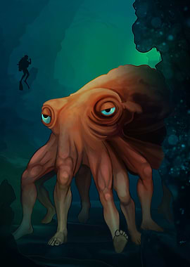 Human-legged Octopus in the Deep Sea