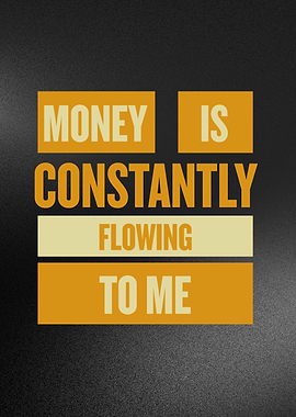 Money Affirmation Motivational Text Art