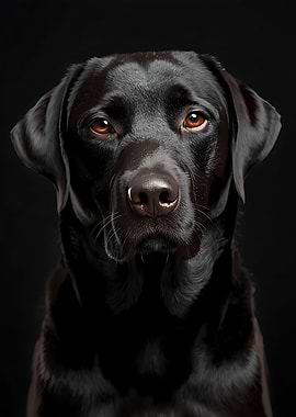 Portrait of a Black Labrador Retriever