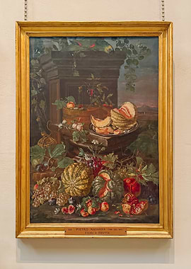 Still Life Painting with Fruits and Flowers