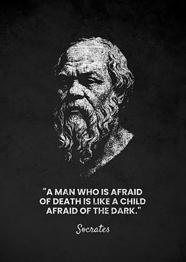 Socrates Afraid Quote Portrait Black and White