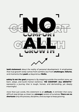 No Comfort All Growth Typography
