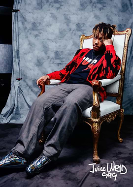 Juice WRLD Portrait on Throne