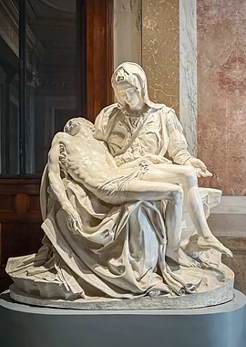 Pietà Sculpture: Mary and Jesus