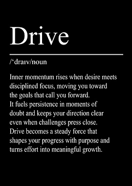 Drive Definition – Black | Minimalist Typography Poster