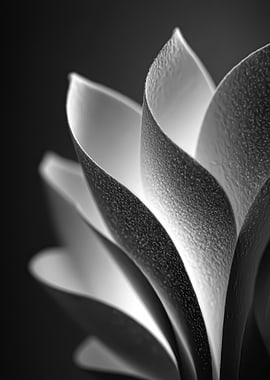 Abstract Floral Black and White
