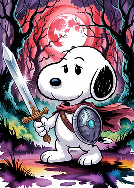 Snoopy the Knight in a Dark Forest