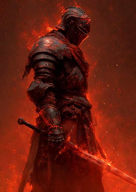 Flame-Clad Knight: Warrior of the Inferno