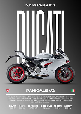 Ducati Panigale V2 Motorcycle Poster