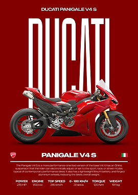 Ducati Panigale V4 S Motorcycle Poster