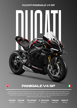Ducati Panigale V4 SP Motorcycle Poster