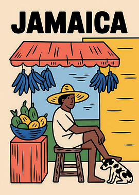 Jamaica Market Illustration