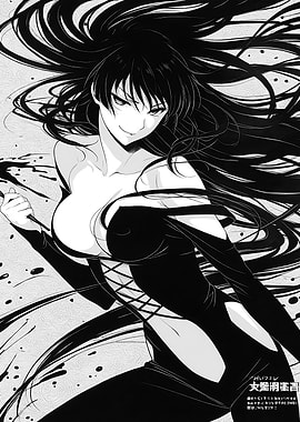 Anime Woman with Long Black Hair