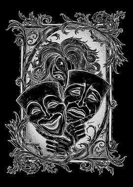 Comedy and Tragedy Masks Illustration