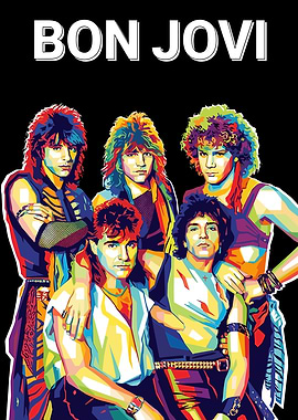 Bon Jovi Band Pop Art Portrait