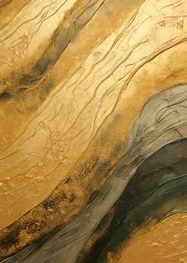 Abstract Gold and Green Textured