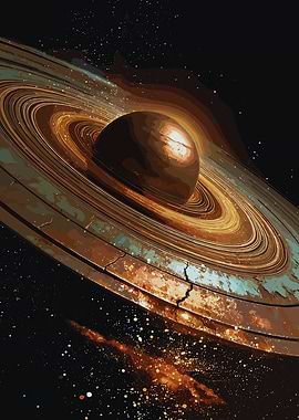 Saturn-like planet with cracked rings