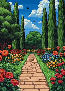 Pixel Art Garden Path