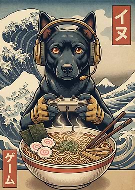 Dog Japanese Gamer