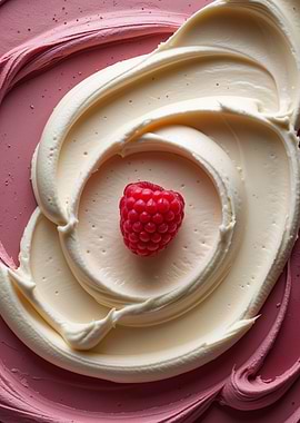 Raspberry Cream – Minimalist Food Art