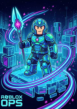 Roblox OPS Character in Futuristic Cityscape