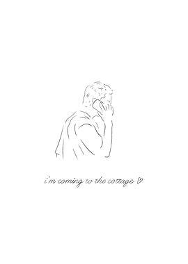 I’m coming to the cottage Minimalist Line Art Heated rivalry