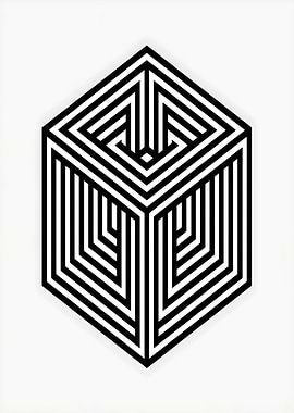 Abstract Cube Optical Illusion Art