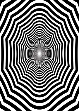 Black and White Optical Illusion Tunnel