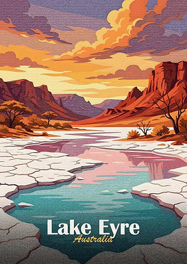 Lake Eyre, Australia Landscape Art