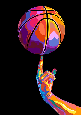 Colorful Basketball Spin Art