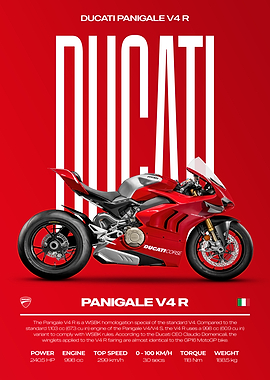Ducati Panigale V4 R Motorcycle Poster