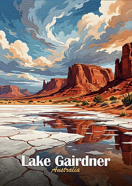 Lake Gairdner Australia Travel Poster