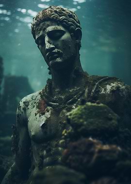 Underwater Statue of a Man