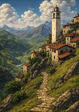 Medieval Mountain Village