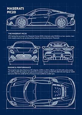 Maserati MC20 Blueprint