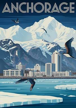 Anchorage Alaska Travel Poster