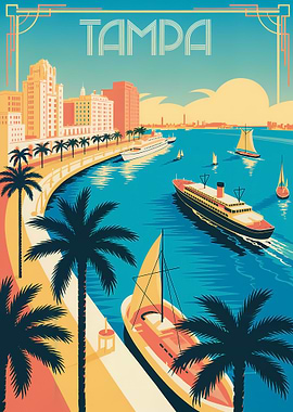 Tampa Art Deco Travel Poster