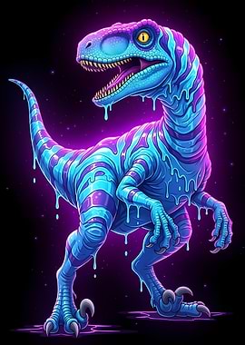 Neon Raptor Dinosaur